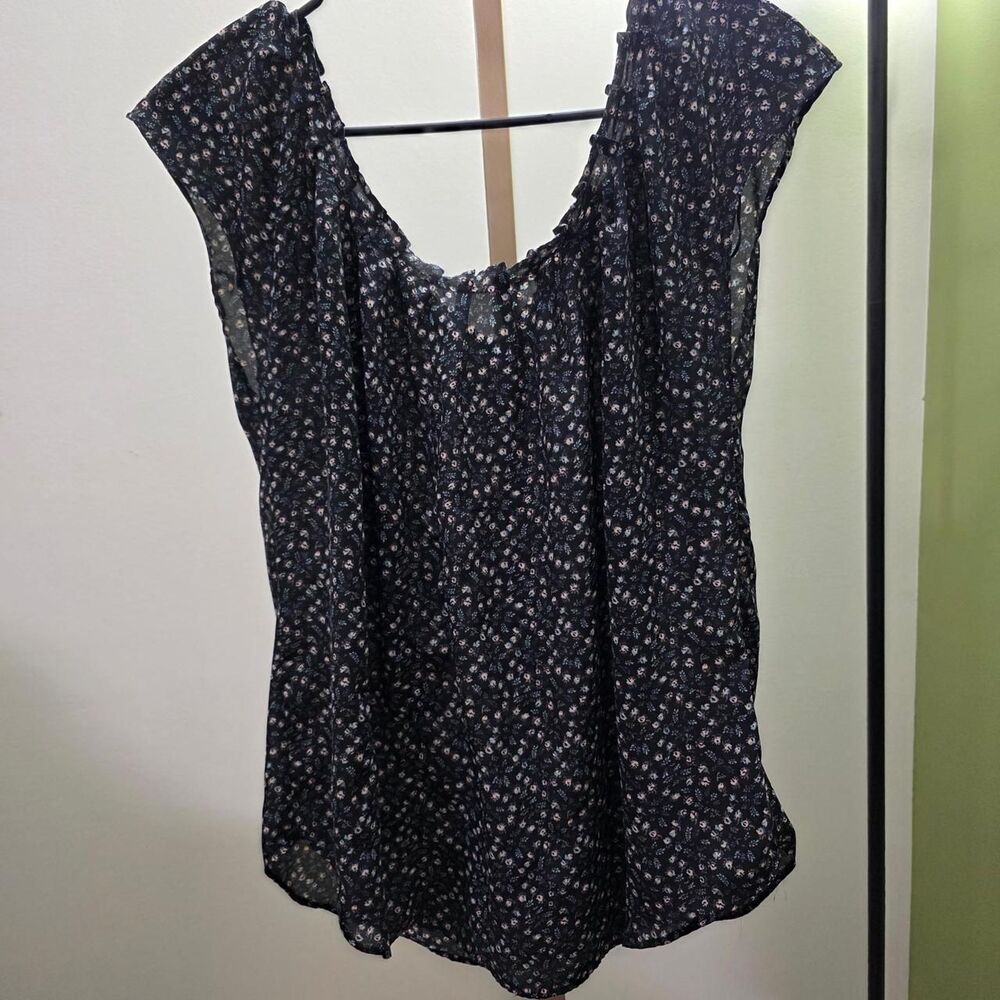 Lc-lauren-conrad Women's Black and Navy Blouse